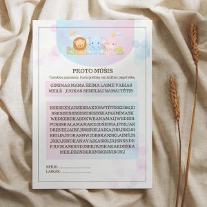 Lyties atskleidimo žaidimo kortelės